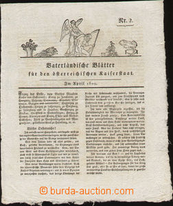 77895 - 1809 NAPOLEONSKÉ VÁLKY noviny Vlastenecké listy pro rakou