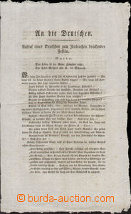 77916 - 1809 NAPOLEONIC WARS  patriotic flyer, proclamation Němcům