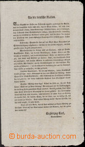 77920 - 1809 NAPOLEONIC WARS  proclamation archduke Carl to German n