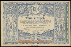 79603 - 1890 ŽERTOVNÁ BANKOVKA autor Josef ŠVÁB, 1000 zlatých,