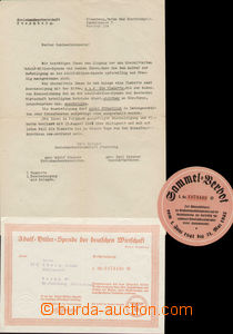 81665 - 1941 DIPLOMA For/Behind winter help, pass letter, seal, fol