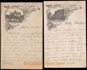 81779 - 1891 NOTEPAPERS comp. 2 pcs of letter papers with headings t