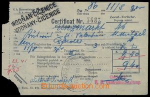 83037 - 1905 TRANSPORT / RAILWAYS ticket for local transport VODŇA