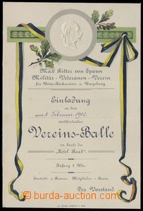 83038 - 1902 ball invitation-card club/association war veterans in/a