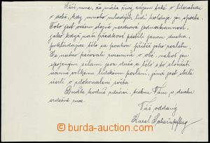 83529 - 1930? SCHEINPFLUG Karel (1869–1948) , novinář, kritik, s