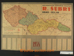 83534 - 1938 CALENDAR advertisement poster as wall calendar with ma