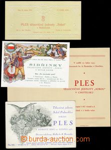 83666 - 1914-32 SOKOL comp. 4 pcs of invitation cards, 1x ball Soko