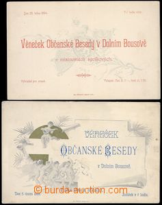 84179 - 1894-95 2 pcs of ball invitation-cards on/for Ball Community