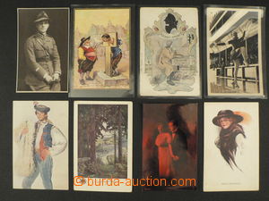 84442 - 1900-30 MOTIVE remaining selection of 54 pcs of Ppc, advert