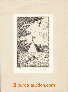 84756 - 1970? LHOTÁK Kamil (1912–1990): Balón above hřištěm,