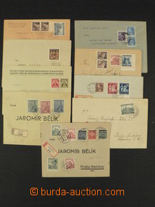 84997 - 1939-44 ČaM sestava 9ks dopisů, 7x jako R, 2x jako R+Ex,