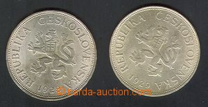 85379 - 1928-29 ČSR I. 5Kč, 1928, 1929, Ag, obě 0/0, kat. 370Kč