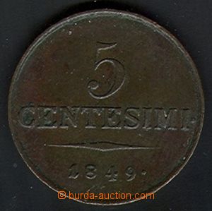 85423 - 1849 AUSTRIA  5 Cent Milano Cu 1/1, poškozená hrana