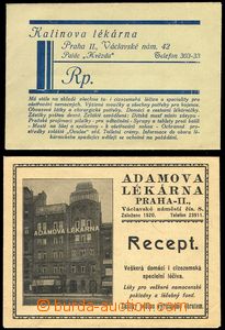 85869 - 1925 PHARMACIES comp. 2 pcs of envelopes, Adamova apothecar