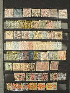 86907 - 1850-80 GERMAN STATES sestava 123ks známek na výmětovém