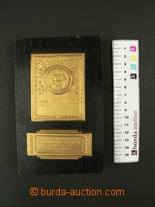 87547 - 1936 PLAQUE Gen. Jan Syrovému věnují firemen Dobřichovi