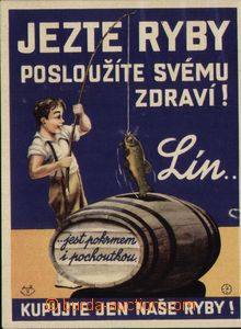 87807 - 1930 RYBÁŘSTVÍ  reklamní nálepka, formát A5, zachoval