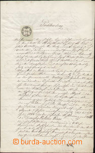 87822 - 1857 AUSTRIA lease contract, revenues of issue 1854 and 185