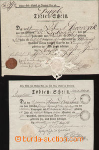 88004 - 1810 AUSTRIA comp. 3 pcs of death certificates, imprinted s
