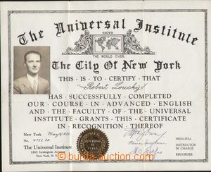 88027 - 1935-39 sestava 2ks dokumentů z USA, diplom, povolenka, dob