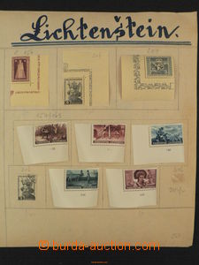 88541 - 1941-52 LIECHTENSTEIN sestava známek na volných albových