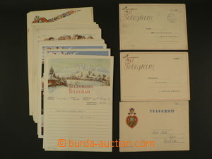 89645 - 1940 ČaM partie 31 kusů blanketů ozdobných telegramů,