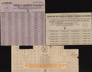 89798 - 1916-18 RATION CARDS comp. 3 pcs of cards issued for Kingdo