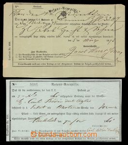 89810 - 1861-78 2x reply receipt (Retour - Receipt, Retour - Receipt