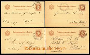 90107 - 1879-83 Mi.P26b + c, sestava 4 kusů dopisnic, německo - č