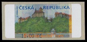 91461 - 2000 Pof.AT1, Veveří, hodnota 11Kč bez *, s VV6 - žlutý pruh
