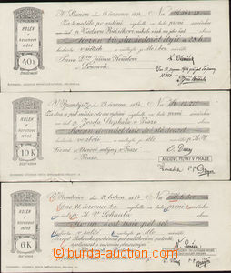 91653 - 1913-14 AUSTRIA-HUNGARY comp. 9 pcs of pre-printed due bill