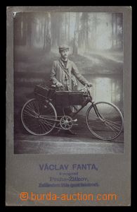 91670 - 1905 SPORT / CYCLING man and bicycle, cabinet card 9x12cm,