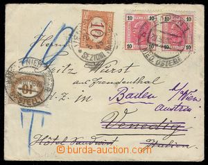 91777 - 1906 dopis adresovaný do Itálie, vyfr. zn. Mi.110 2x, DR B
