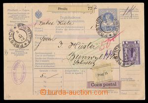 92561 - 1913 whole international dispatch note with imprinted stamp