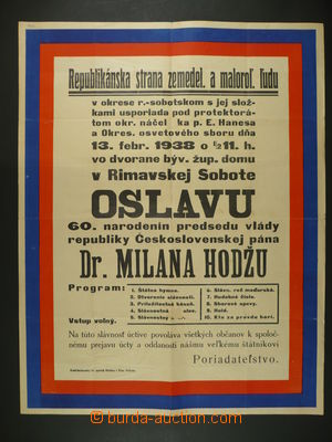 93437 - 1938 POSTER Republikánská side zemědělců and malorolni