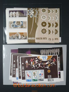 93473 - 1960-79 MALTA selection of bloks of four and miniature shee