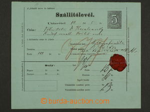93699 - 1880? peněžní poukázka 5Kr, hezká červená pečeť, křížem slož