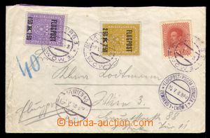93711 - 1918 LETECKÉ dopis vyfr. zn. Mi.221 + leteckými zn. Mi.22