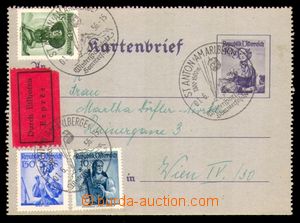94165 - 1956 Mi. K68, zálepka zaslaná jako Ex s dofr. známkami 10