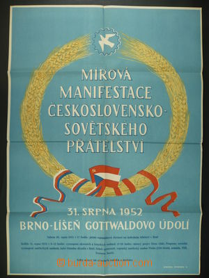 94308 - 1952 TOTALITARIANISM mírové celebration in Brno, Gottwald