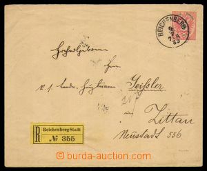 94667 - 1889 Mi.U63a, celinová obálka zaslaná jako R do Žitavy,