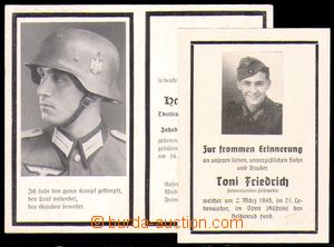95603 - 1941-45 MILITARIA 2x mourning card, members German army, 1x