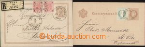95766 - 1879-93 Mi.P25, sestava 2ks dopisnic zaslaných do Itálie,