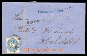 95954 - 1867 skládaný R-dopis vyfr. zn. Mi.27 2x, nečitelné DR,