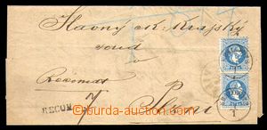 95956 - 1874 oboustranně prošlý skládaný R-dopis vyfr. zn. Mi.3
