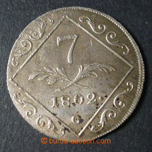 96108 - 1802 RAKOUSKO František II., 7Kr, mincovna Praha, Ag, kval