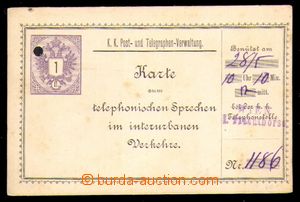96119 - 1889 Mi.TK8, telefonní karta s přitištěnou zn. 1fl s raz