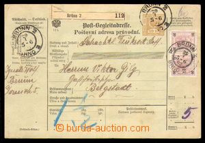 96135 - 1902 whole parcel card with imprinted stamp 10h, franked wit