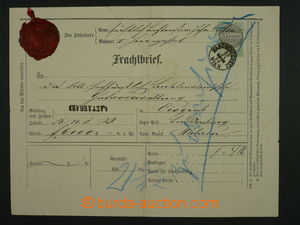 96644 - 1874 FREIGHT LETTER FOR RAILROAD Sch.15, CDS HASBURGGASSE