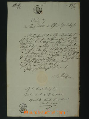 96830 - 1822 BAVARIA document with dry seal and with imprinted stam